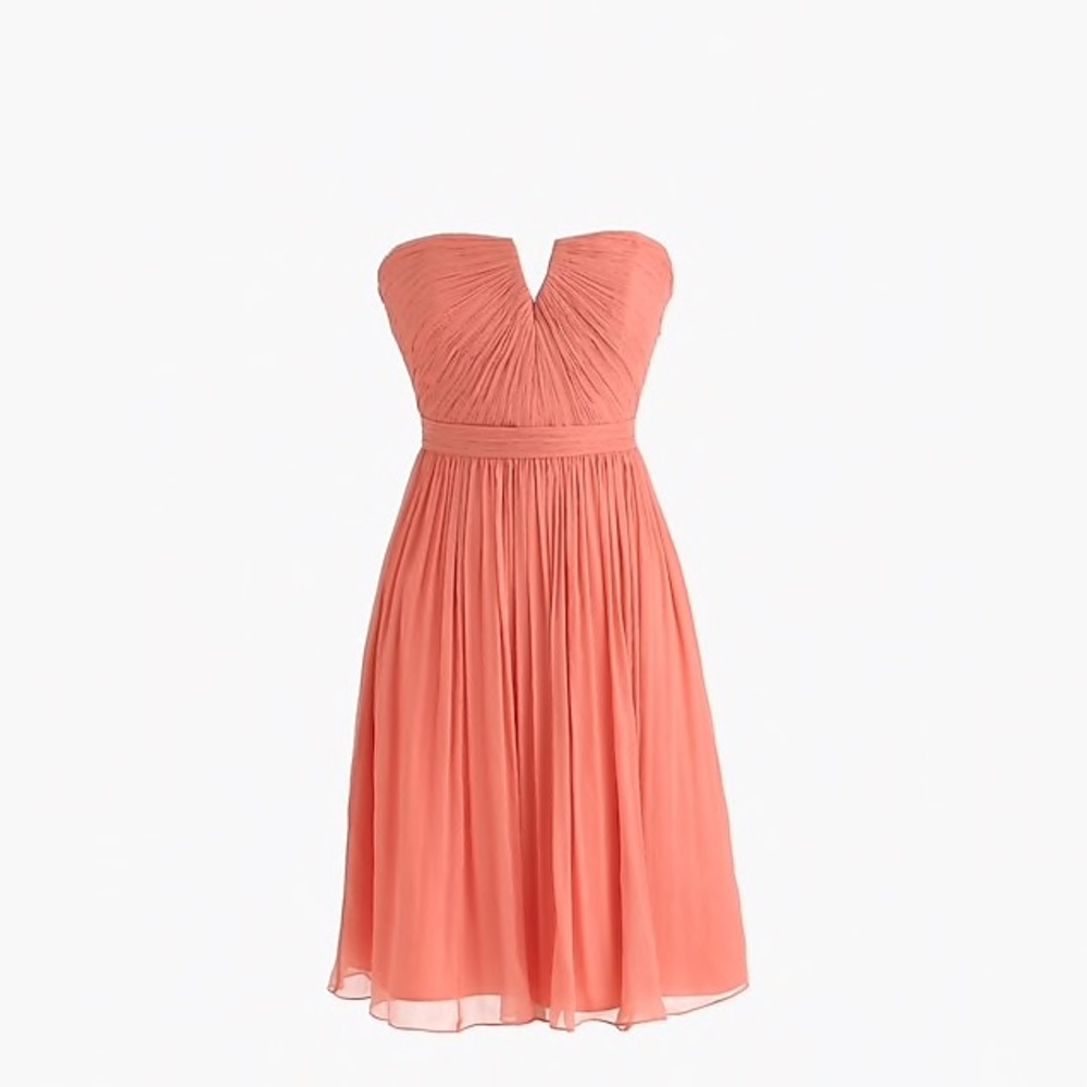 J. Crew Nadia dress in chiffon bright coral